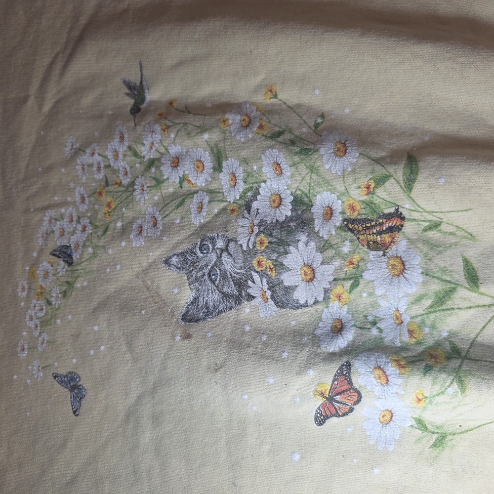 vintage 1990s cat graphic sweatshirt Xl I2 - Picture 2 of 7
